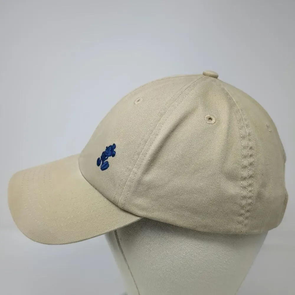 Disney Mickey Mouse Beige Baseball Cap One Size Cotton Slideback Embroidery Hat